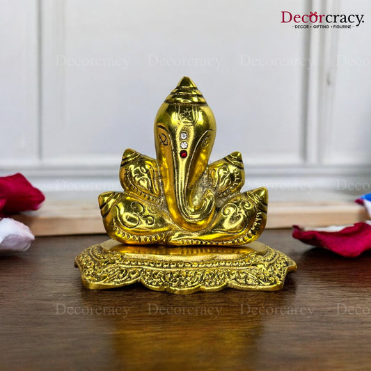 Shree Ganesh Om Shank Idol Metal golden