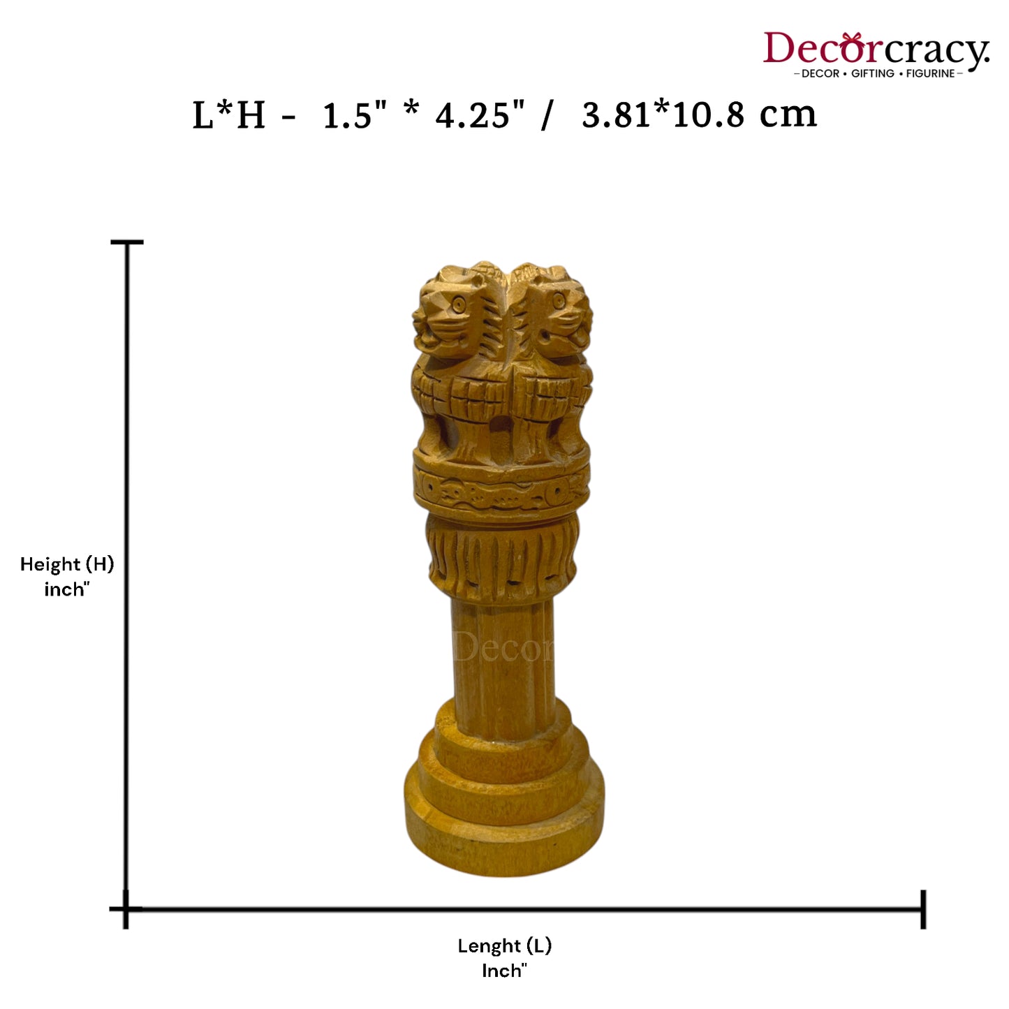 Ashok Stambh Pillar 5" Wooden Brown