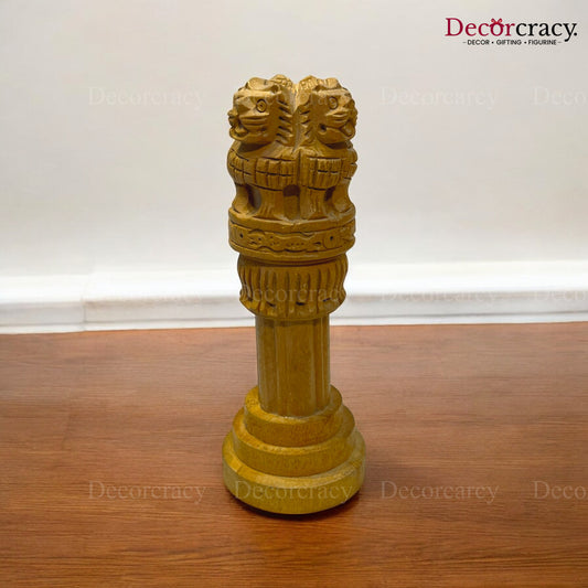 Ashok Stambh Pillar 5" Wooden Brown