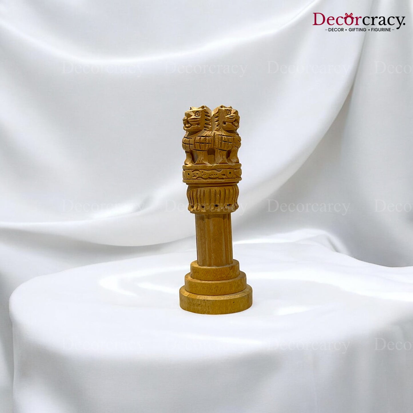 Ashok Stambh Pillar 5" Wooden Brown