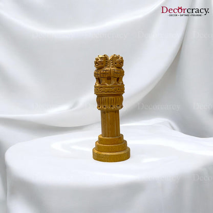 Ashok Stambh Pillar 5" Wooden Brown