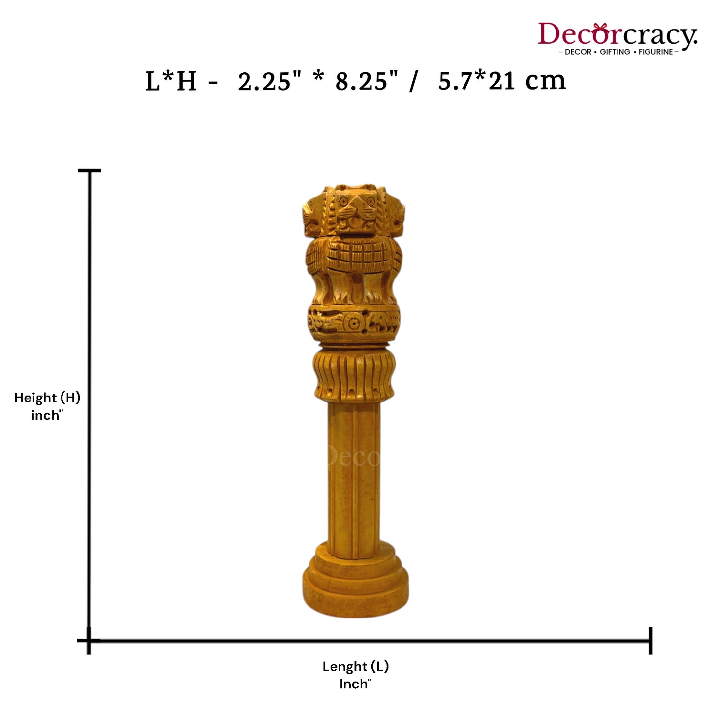Ashok Stambh Pillar 9" Wooden Brown