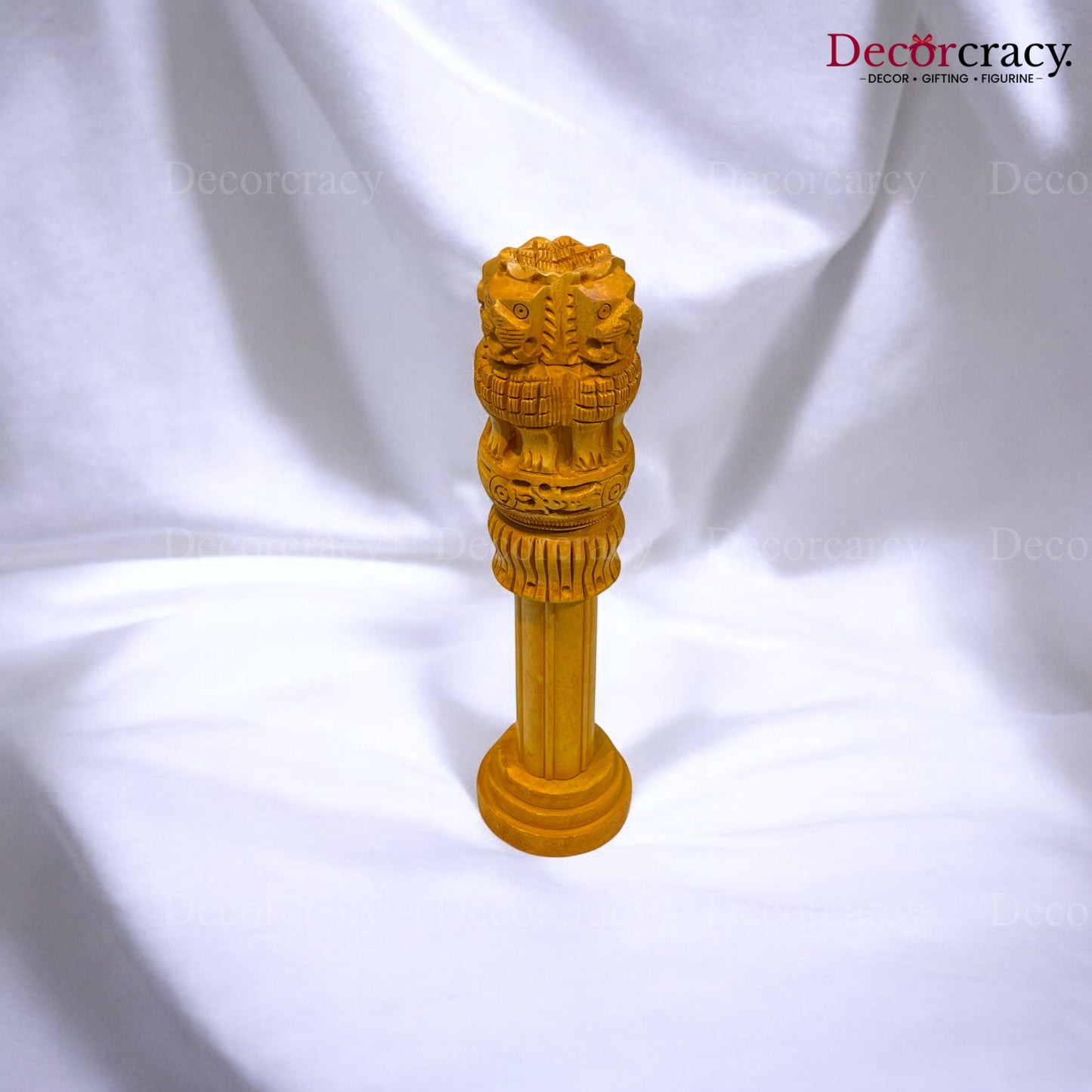 Ashok Stambh Pillar 9" Wooden Brown