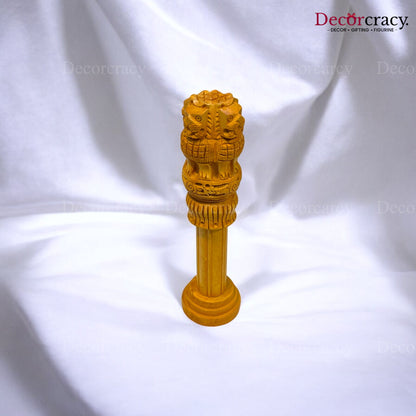 Ashok Stambh Pillar 9" Wooden Brown