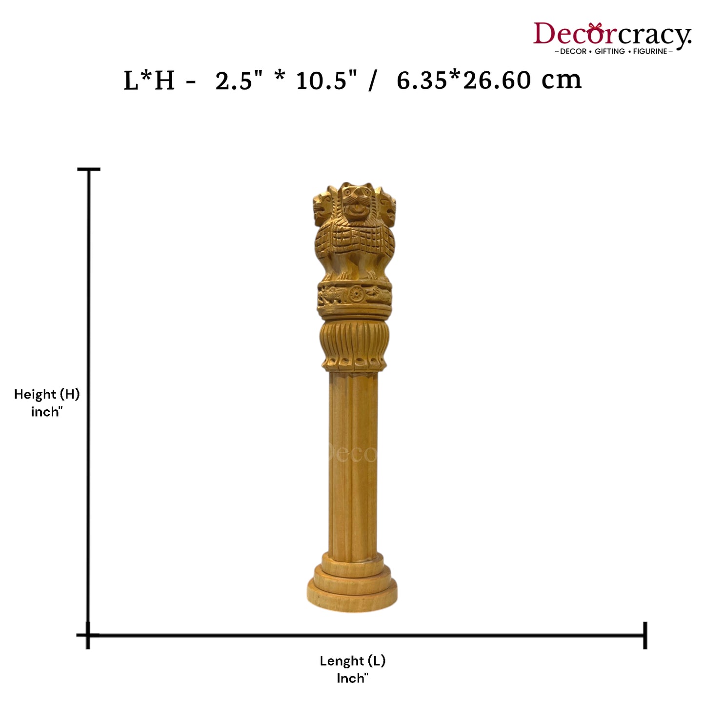 Ashok Stambh Pillar 11" Wooden Brown