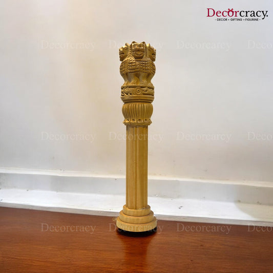 Ashok Stambh Pillar 11" Wooden Brown