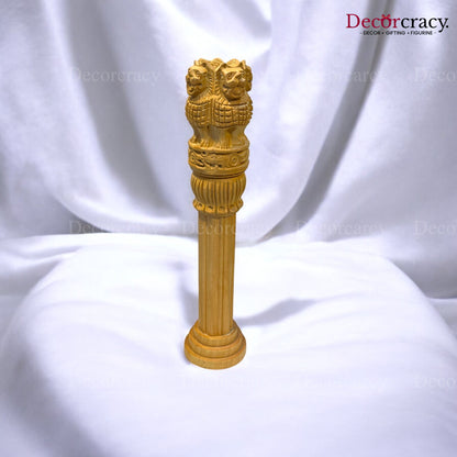 Ashok Stambh Pillar 11" Wooden Brown