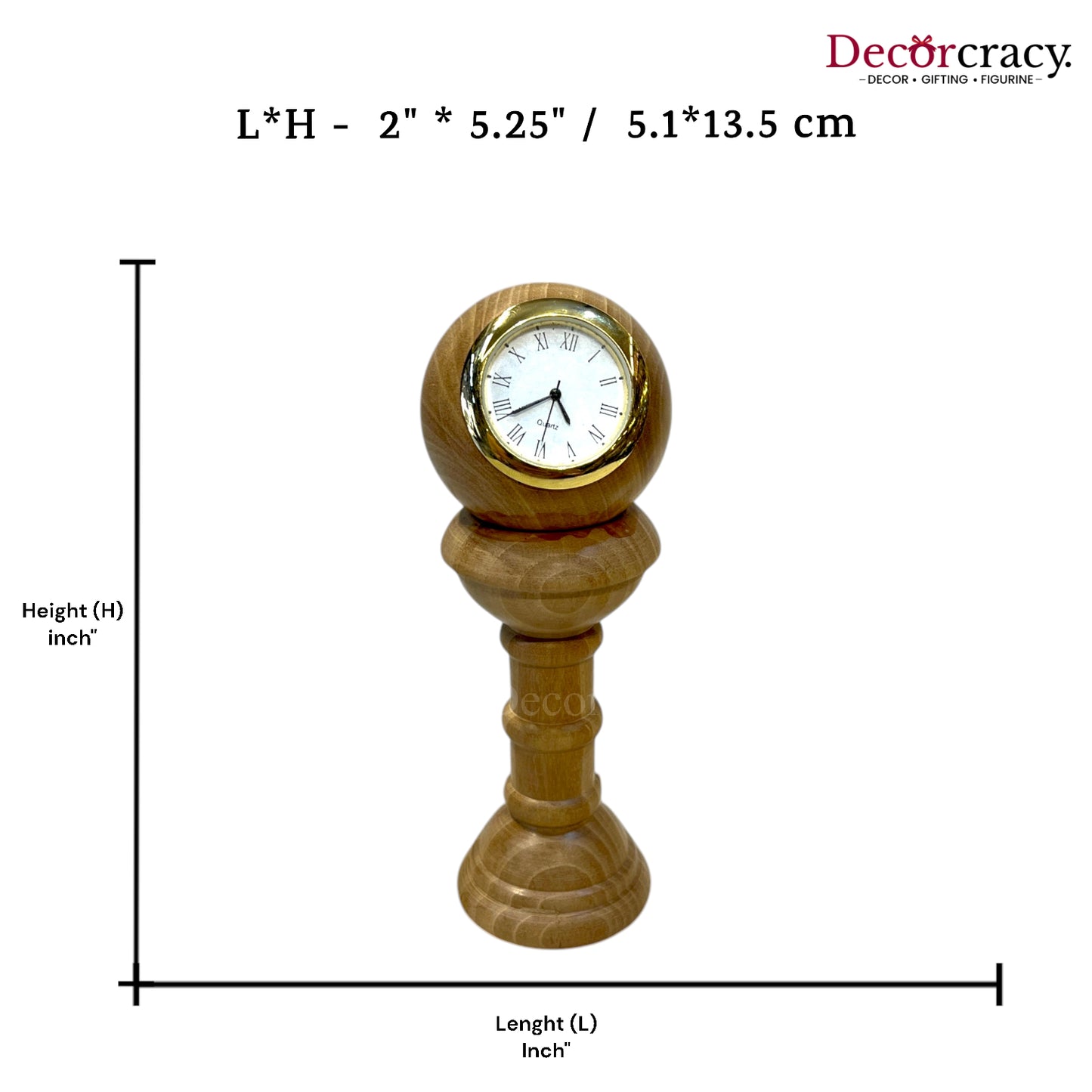 Table Clock Tower 6"Wooden Brown
