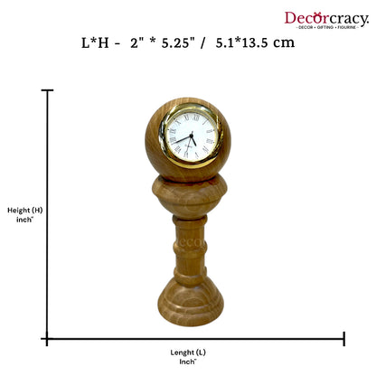 Table Clock Tower 6"Wooden Brown