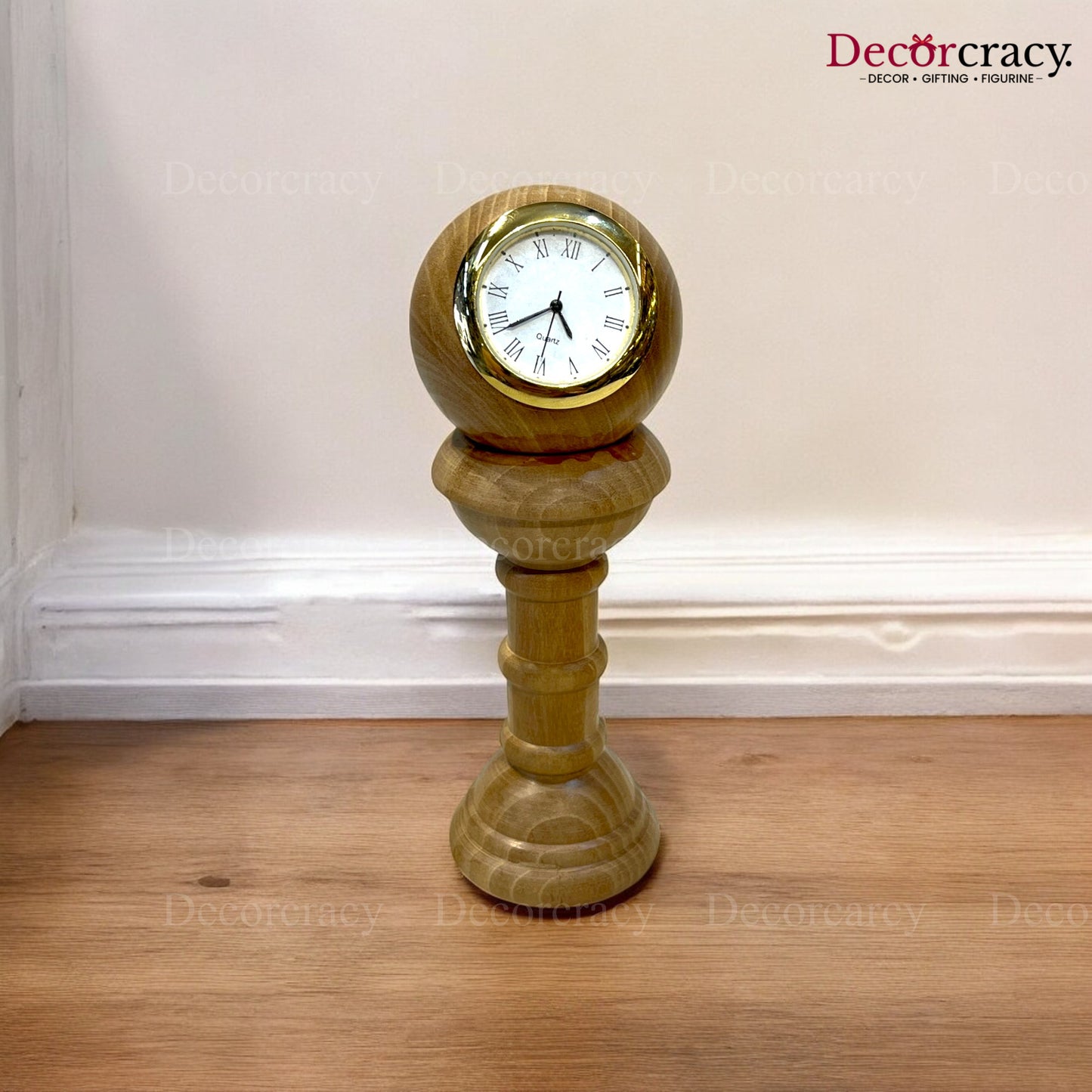 Table Clock Tower 6"Wooden Brown