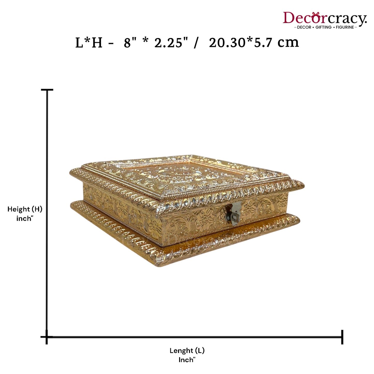 Golden 4 Partition Dry Fruit Mukhwas Box Fine Quality Wooden 8"