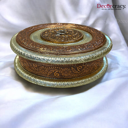 Round 4 Partition Dry Fruit Mukhwas Box Wooden 10"