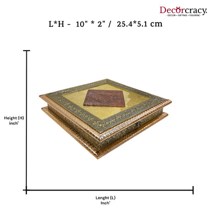 Rose Gold 4 Partition Dry Fruit Mukhwas Box Wooden 10"
