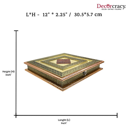Rose Gold 4 Partition Dry Fruit Mukhwas Box Wooden 12"