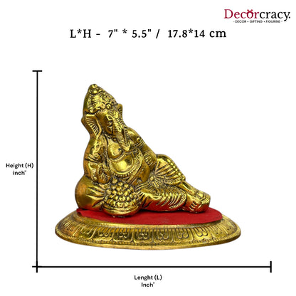 Relax Ganesh Aaram Idol Metal golden