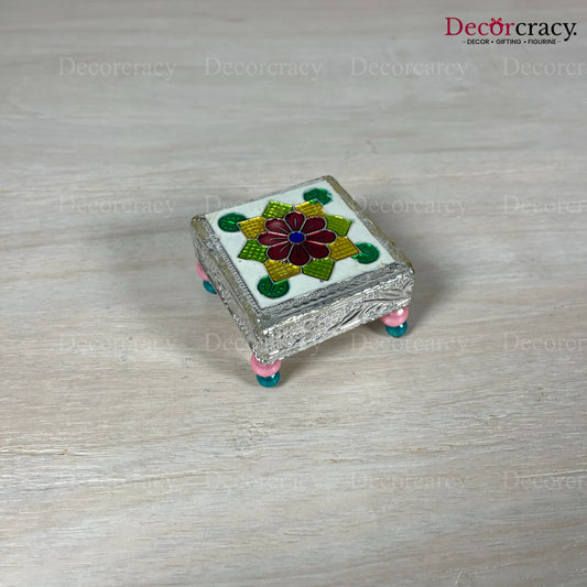 Chowki Patla 2" Wooden Silver