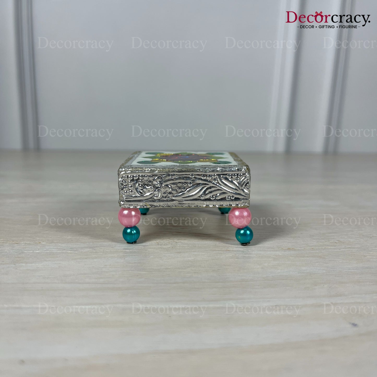 Chowki Patla 2" Wooden Silver
