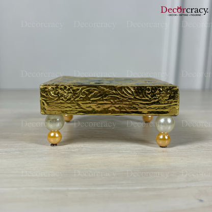 Chowki Patla 3" Wooden Golden