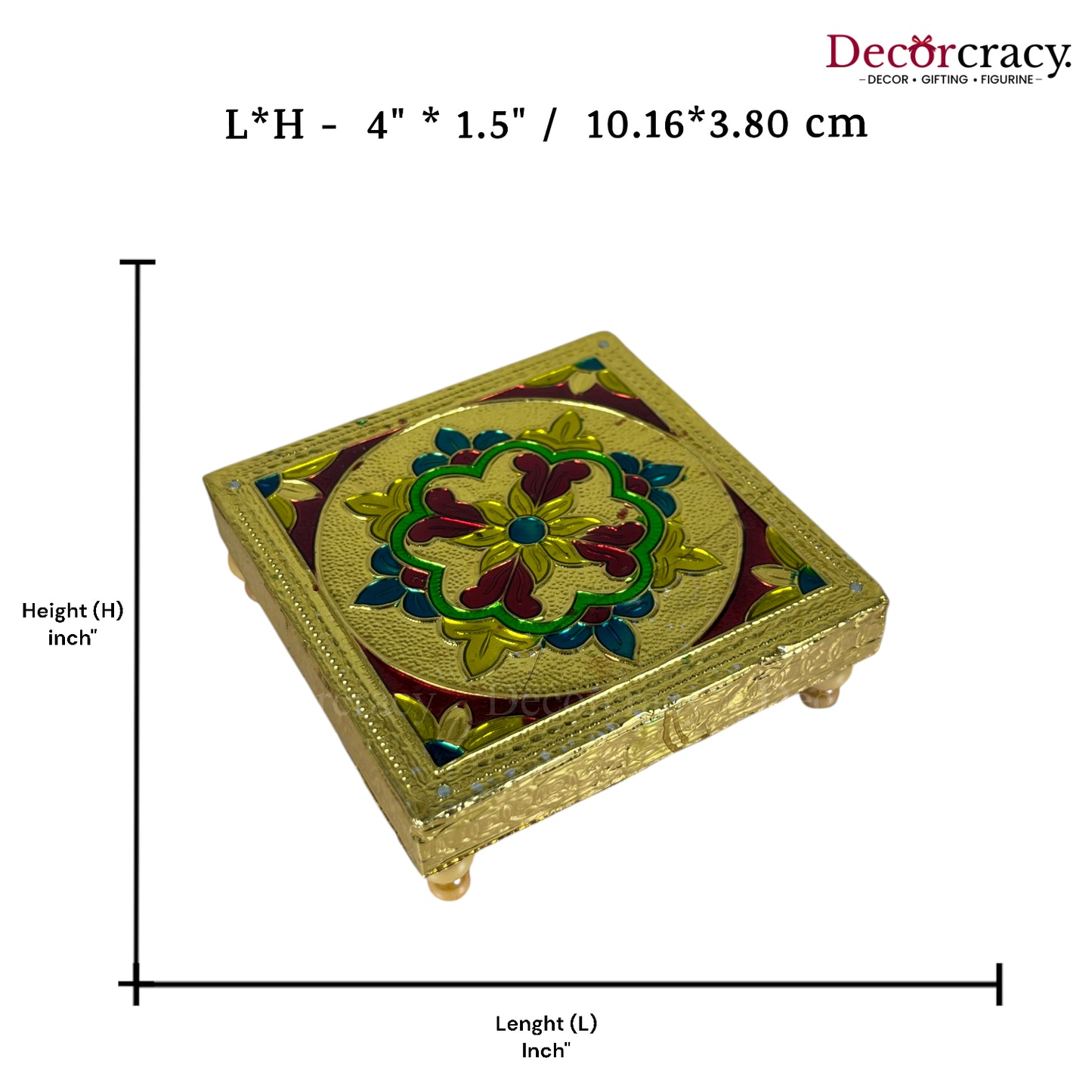 Chowki Patla 4" Wooden Golden