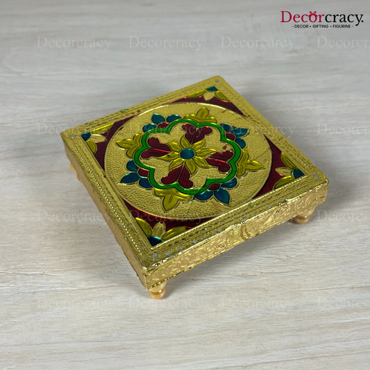 Chowki Patla 4" Wooden Golden