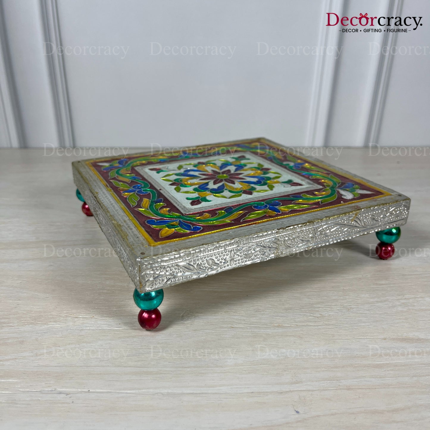 Chowki Patla 8" Wooden Silver