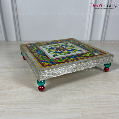 Chowki Patla 8" Wooden Silver