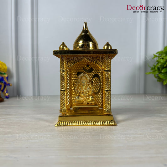 Shree Ganesh Mandir Metal Golden 5"