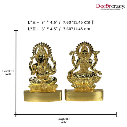 Shree Lakshmi Ganesh Set Golden Metal God SP Idol