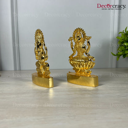 Shree Lakshmi Ganesh Set Golden Metal God SP Idol