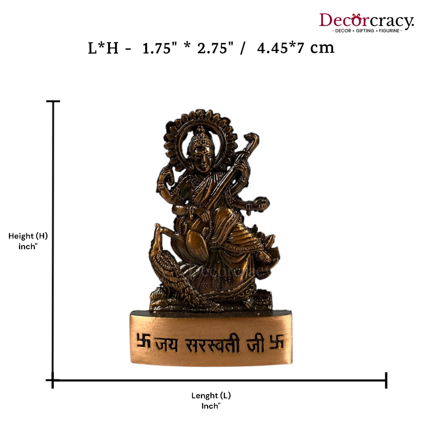 Maa Saraswati Antique Copper Metal God SP Idol