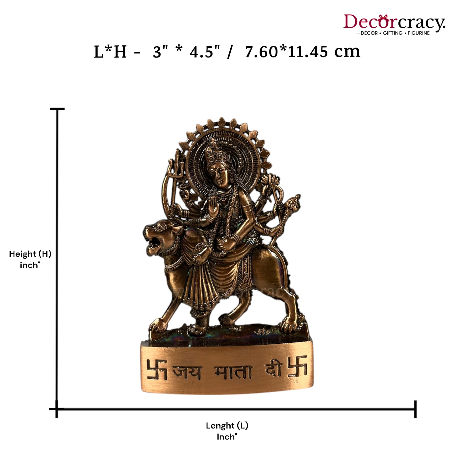 Durga Maa Antique Copper Metal God SP Idol