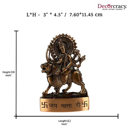 Durga Maa Antique Copper Metal God SP Idol