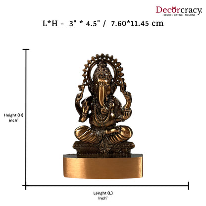 Shree Ganesh Antique Copper Metal God SP Idol