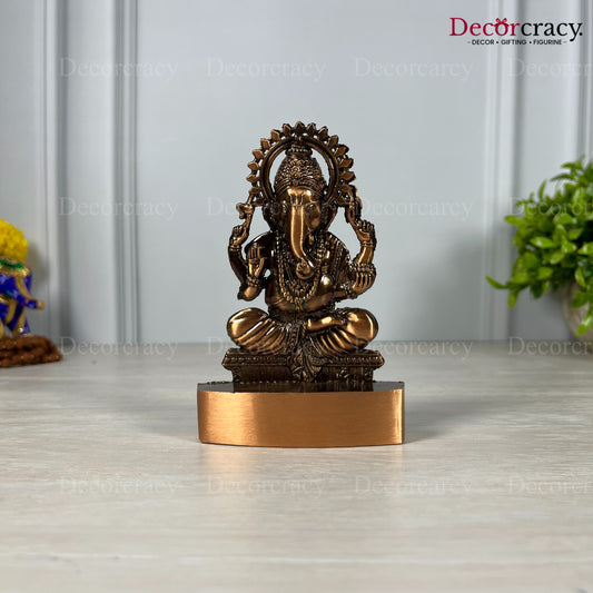 Shree Ganesh Antique Copper Metal God SP Idol