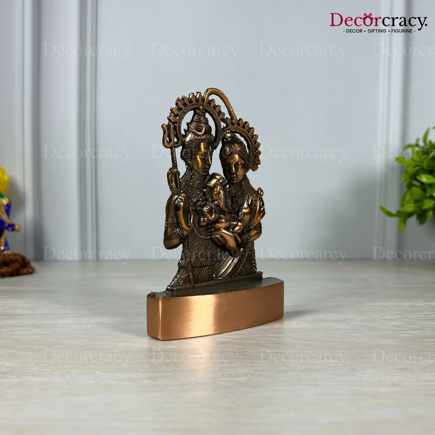 Shree Shiv Parivar Antique Copper Metal God SP Idol