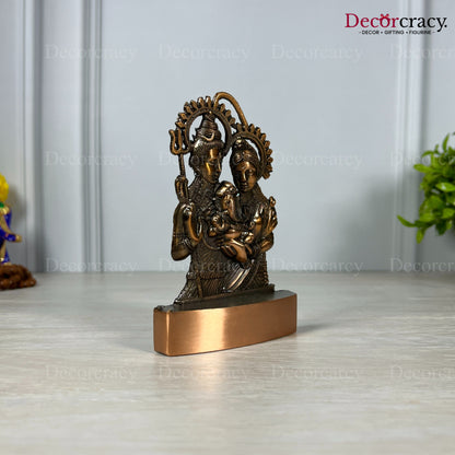 Shree Shiv Parivar Antique Copper Metal God SP Idol