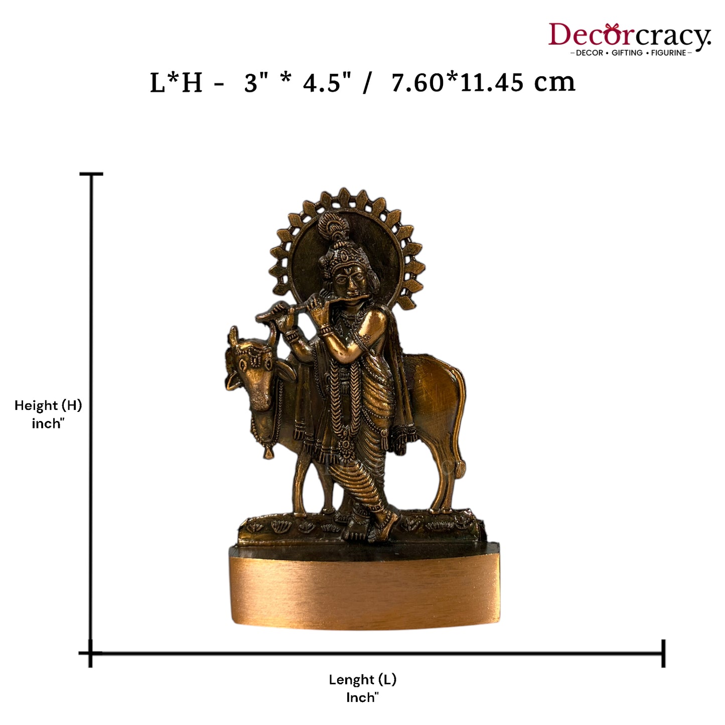 Shree Krishna Guy Antique Copper Metal God SP Idol