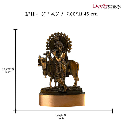 Shree Krishna Guy Antique Copper Metal God SP Idol