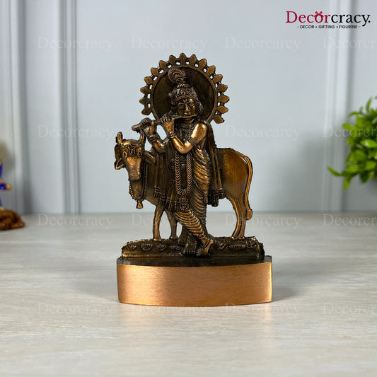 Shree Krishna Guy Antique Copper Metal God SP Idol