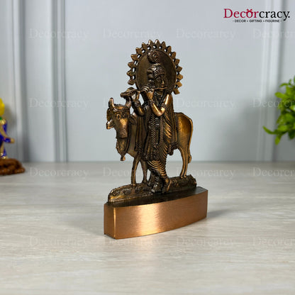 Shree Krishna Guy Antique Copper Metal God SP Idol