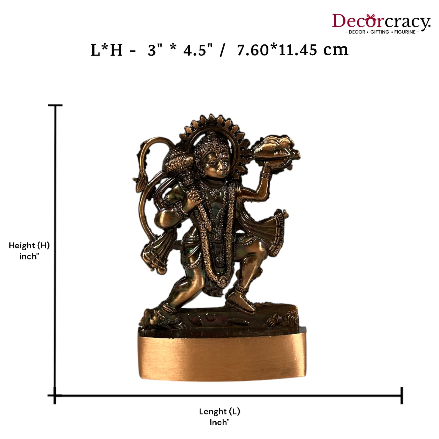 Shree Hanuman Antique Copper Metal God SP Idol