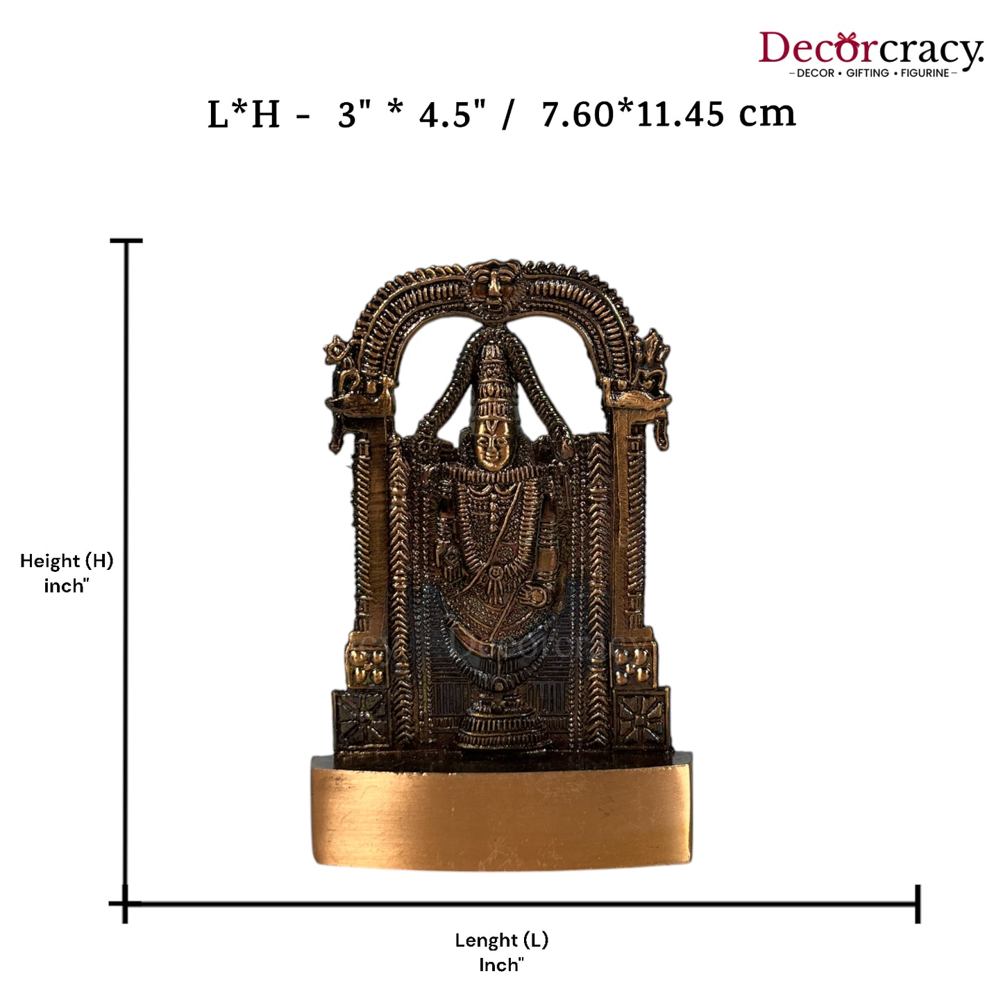 Tirupati Balaji Antique Copper Metal God SP Idol