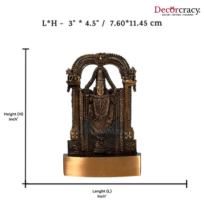 Tirupati Balaji Antique Copper Metal God SP Idol