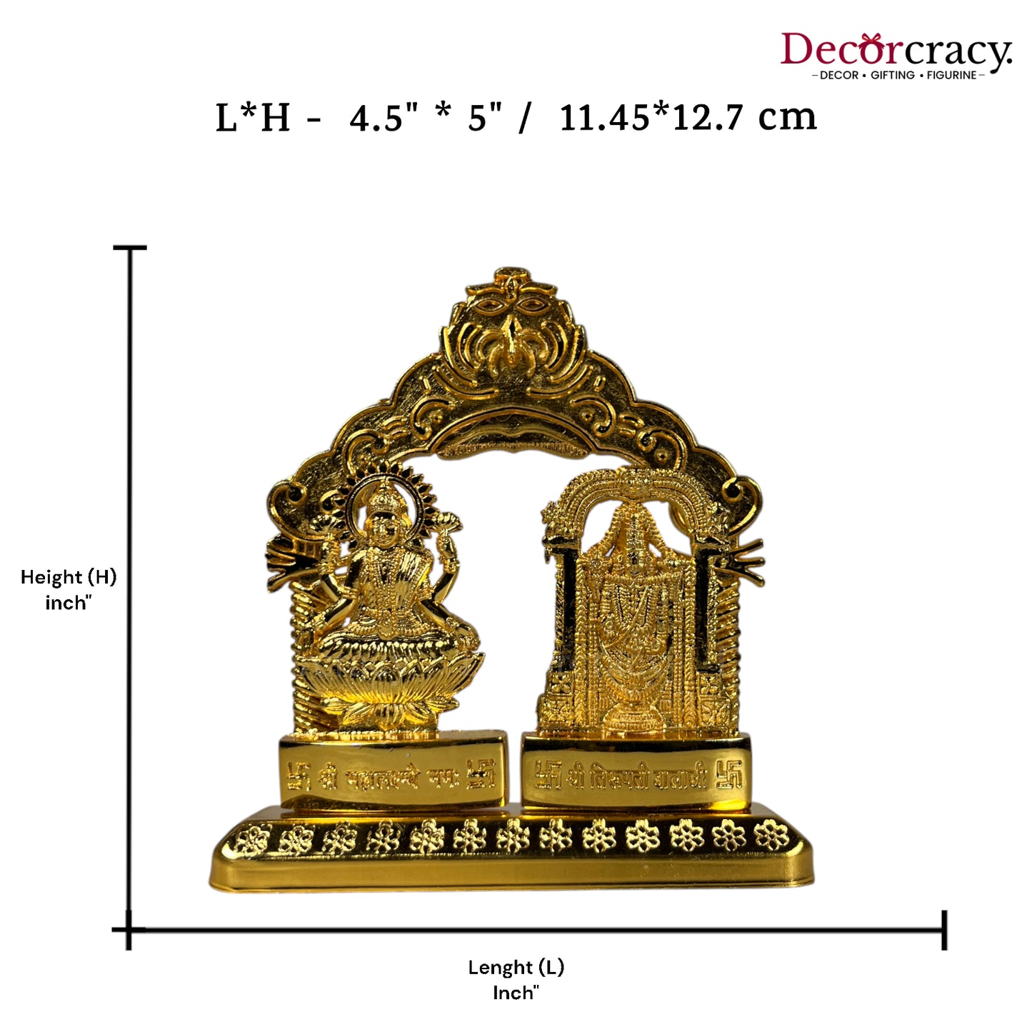 Shree Lakshmi Tirupati Balaji Mehraab Golden Metal God SP Idol