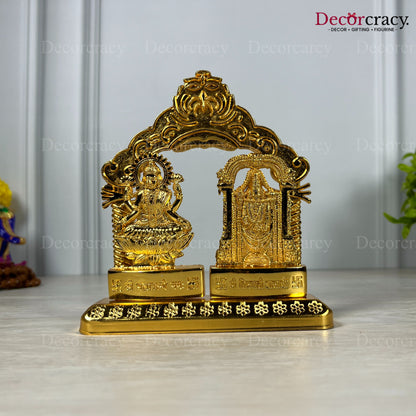Shree Lakshmi Tirupati Balaji Mehraab Golden Metal God SP Idol
