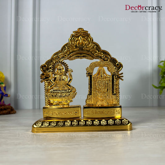 Shree Lakshmi Tirupati Balaji Mehraab Golden Metal God SP Idol