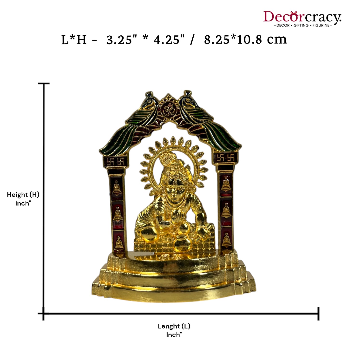 Laddu Gopal Peacock Mehraab Golden Metal God SP Idol