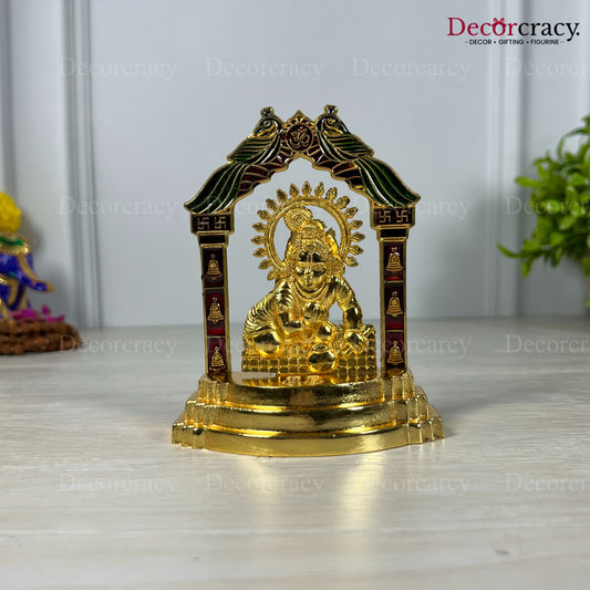 Laddu Gopal Peacock Mehraab Golden Metal God SP Idol