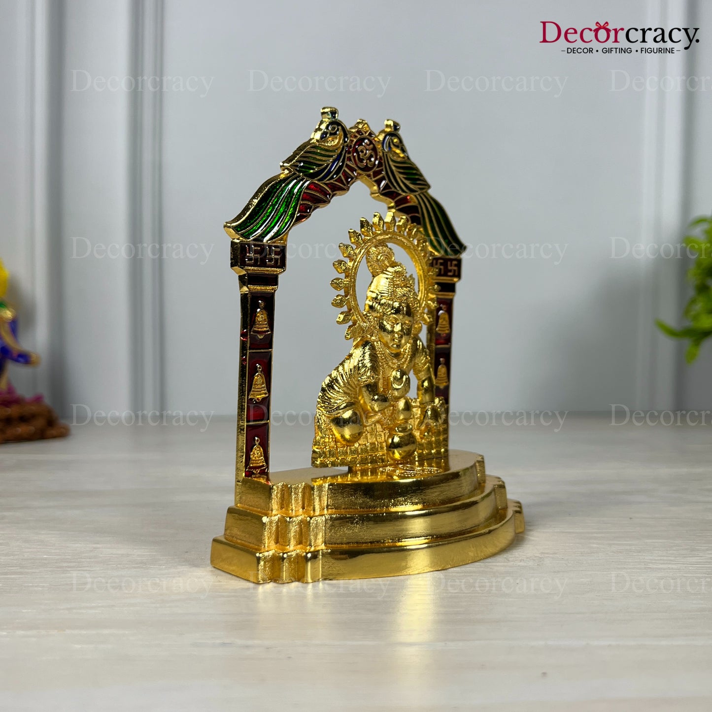 Laddu Gopal Peacock Mehraab Golden Metal God SP Idol