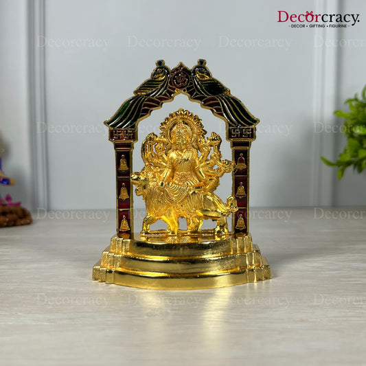 Maa Durga Peacock Mehraab Golden Metal God SP